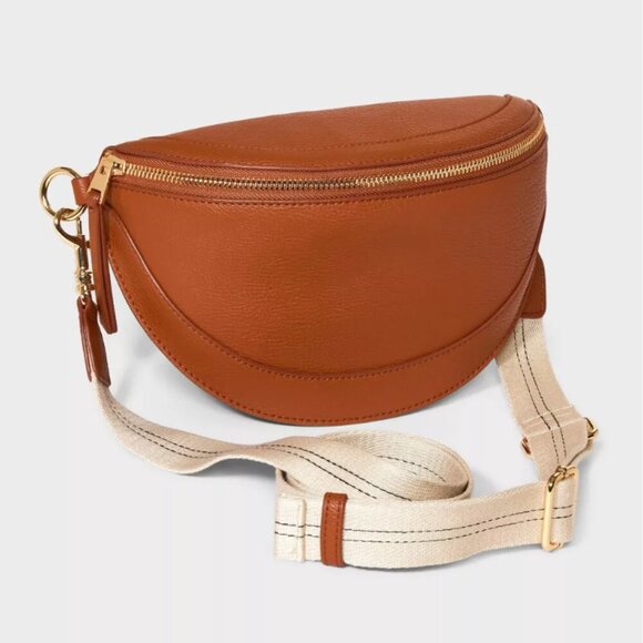 Universal Thread Brown Belt Bag with Canvas Strap & Gold Hardware - Picture 1 of 14